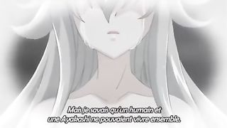 Пацан целуется с девушкой щенком и играет с её большими дойками